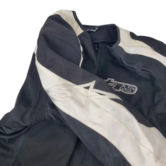 ALPINESTARS Jacket Adult XL White Black Spell Out Motorcycle Full Zip w/ Armour - Picture 5 of 14